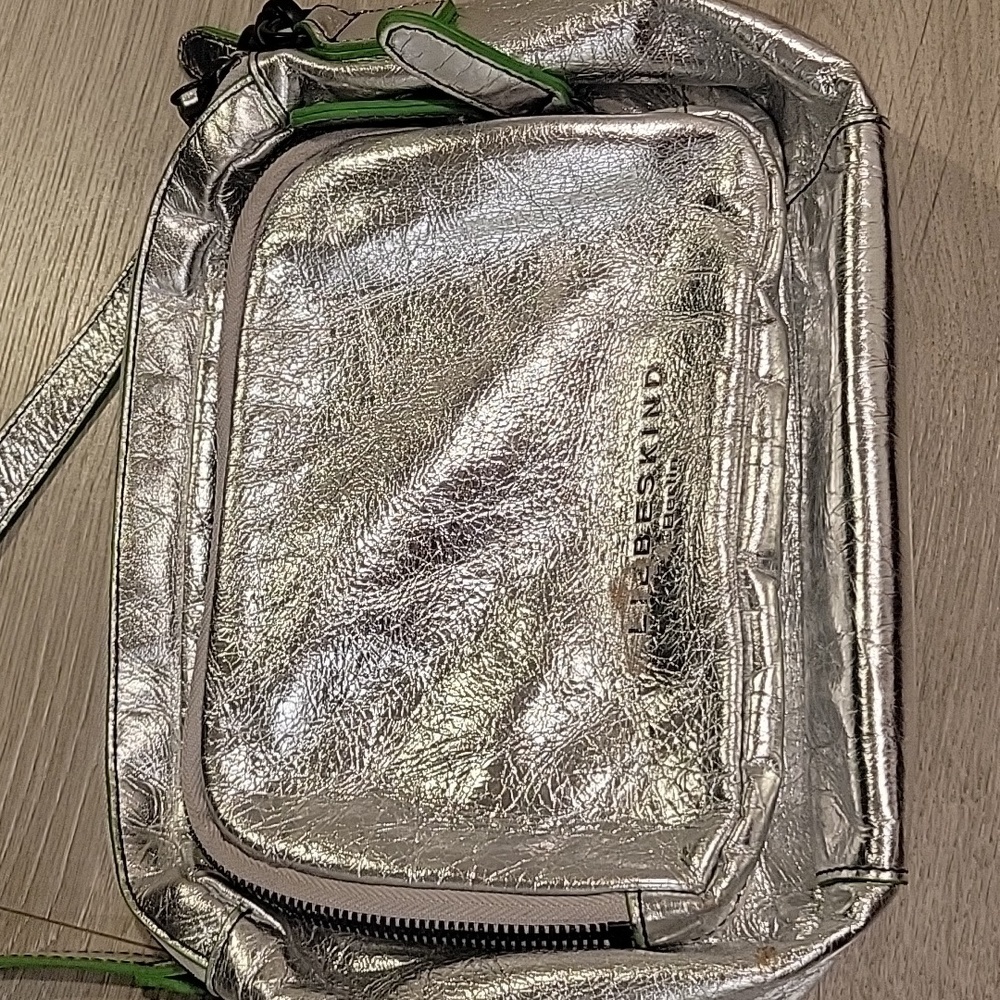 Liebeskind Metallic Silver Crossbody with Green Trim - Picture 2 of 5
